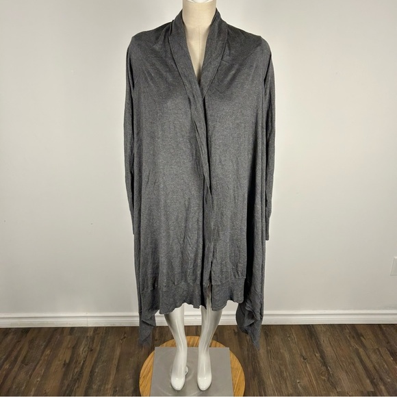 Talulah Babaton Silk Cashmere Cardigan Grey Open Front Long Sleeve Sweater - Picture 1 of 11